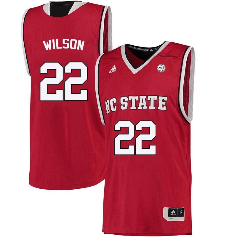 Men NC State Wolfpack #22 Dominique Wilson College Basketball Jerseys-Red - Click Image to Close